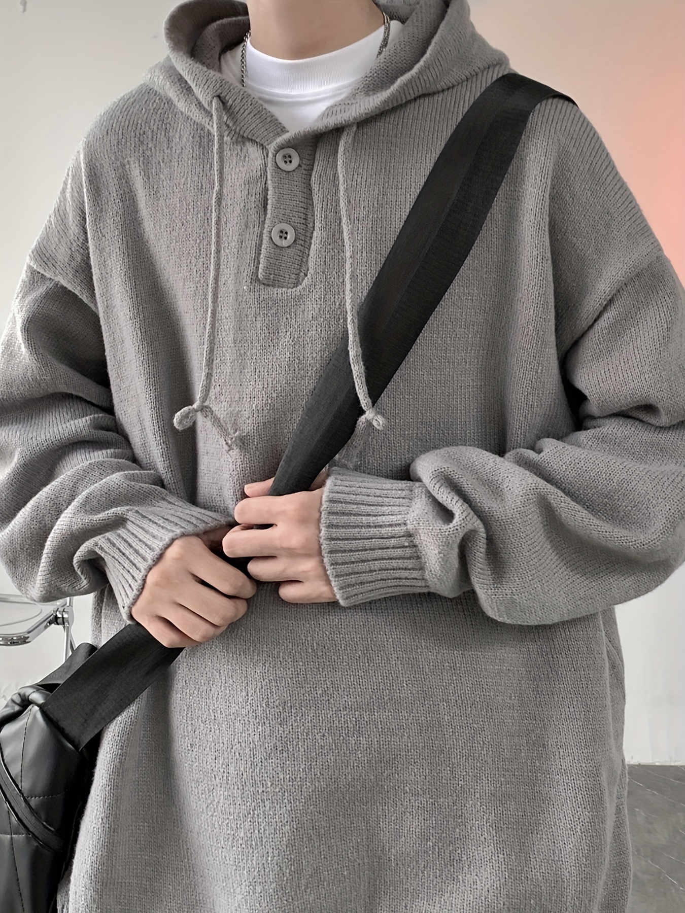 songxier mens casual hooded sweater cozy knit pullover with kangaroo pocket solid for details 0