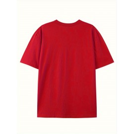 Simple and stylish E-letter printed men's round neck short sleeved T-shirt, comfortable and breathable casual sports top suitable for spring and summer vacation leisure