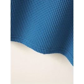 Vibrant Solid Color Waffle Knit Crew Neck T-shirt - Soft, Ultra-Casual, and Exceptionally Comfy Active Top for Men - Perfect for Summer Outdoor Adventures, Sports, and Everyday Wear