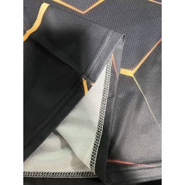 1pc Men'S Summer Fashion 3D Geometric Print T-Shirt, Casual Crew Neck, Polyester Knit Fabric with Slight Stretch, Regular Fit