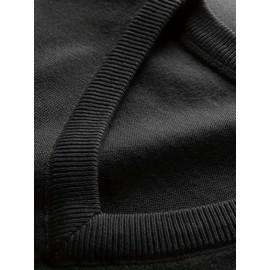 Men's Casual V-Neck Sweater Vest - Knit, Stretch Fabric, Perfect for Spring/Fall