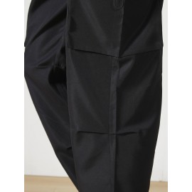 Men's Casual Flap Pocket Straight Leg Cargo Pants, Street Style Casual Pants For Outdoor Activities