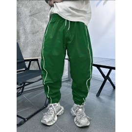 Men's Casual Loose Fit Joggers, Chic Street Style Sports Pants For Outdoor Activities