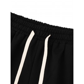 Men's Casual Cross Print Shorts with Pockets - Breathable Polyester, Machine Washable