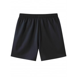 1pc Men'S Fashion Gold-Print Geometric-Pattern Shorts, Casual Knit Fabric with Pockets, Regular Fit Polyester Sports Pants with Slight Stretch