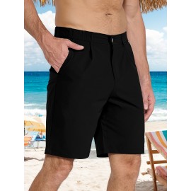 Men's Lightweight Golf Shorts - Quick Drying, UPF 50+ Sun Protection, Comfortable Elastic, 5 Pockets, Regular Style, Suitable for Hiking, Work, Casual Wear - Very Suitable for Spring and Summer